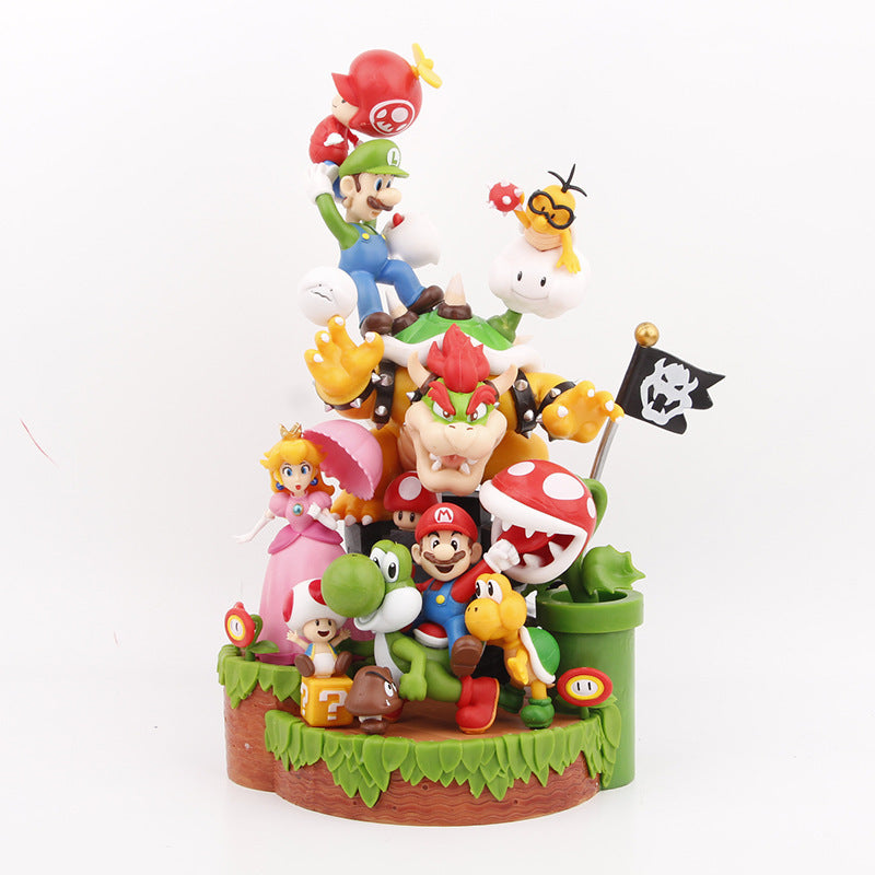 Super Mario all‑stars diorama statue
