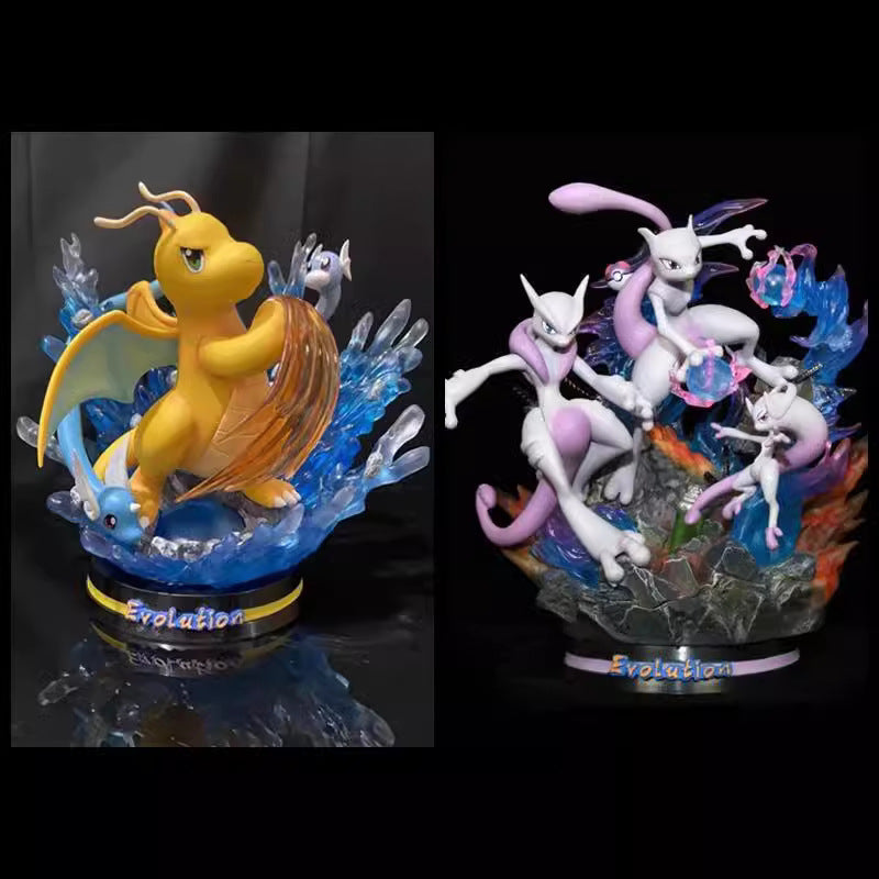 Pokemon Dragonite evolution diorama statue