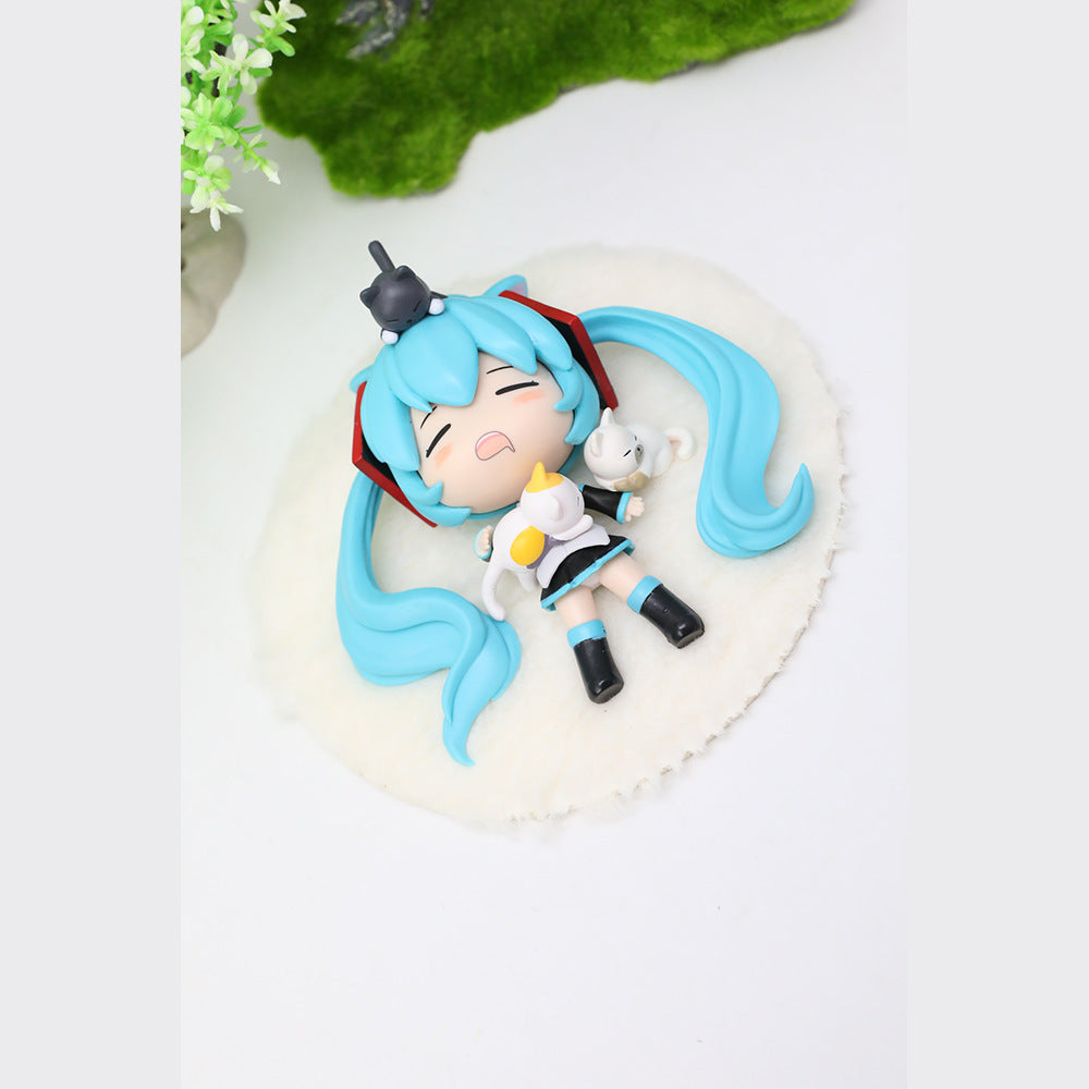 Hatsune Miku lying down cat cute chibi figure