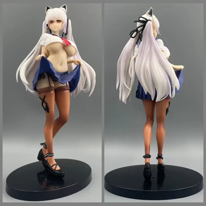 Anime cat girl school uniform pvc statue