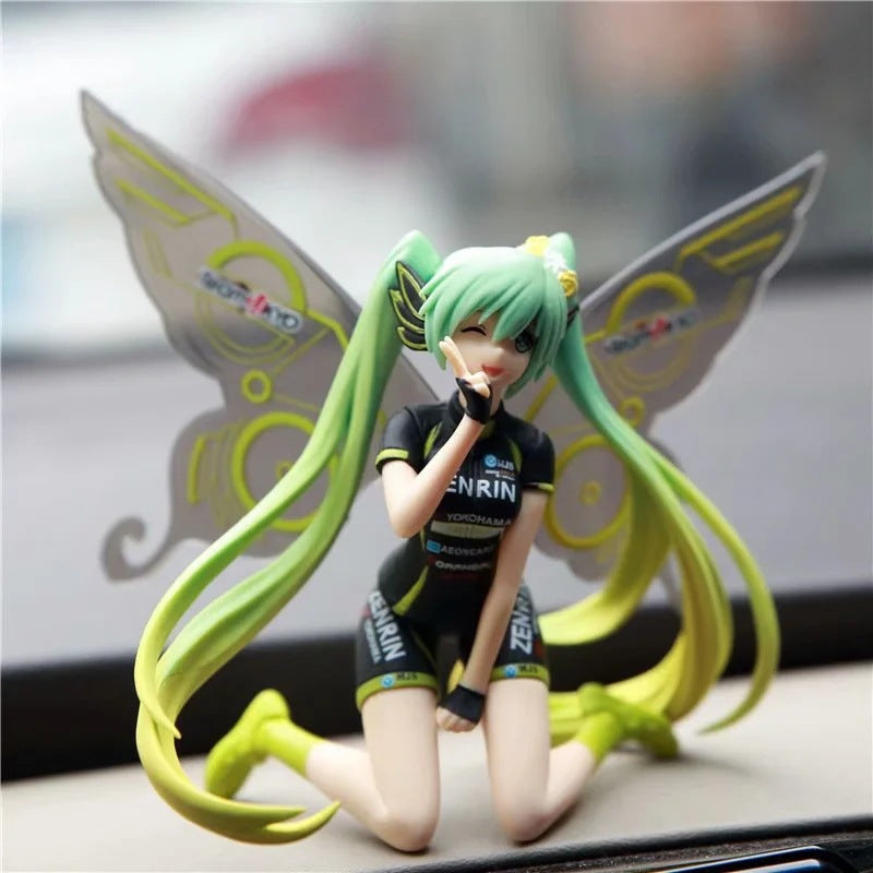 Hatsune Miku racing kneeling statue
