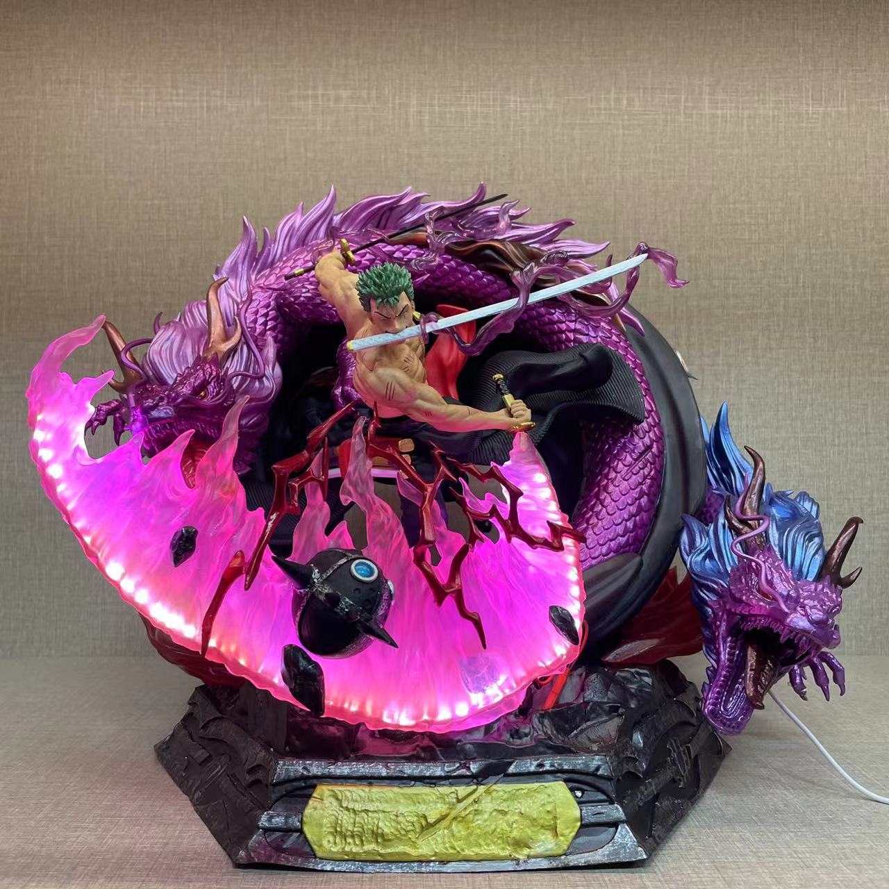 One Piece Roronoa Zoro dragon light up GK statue