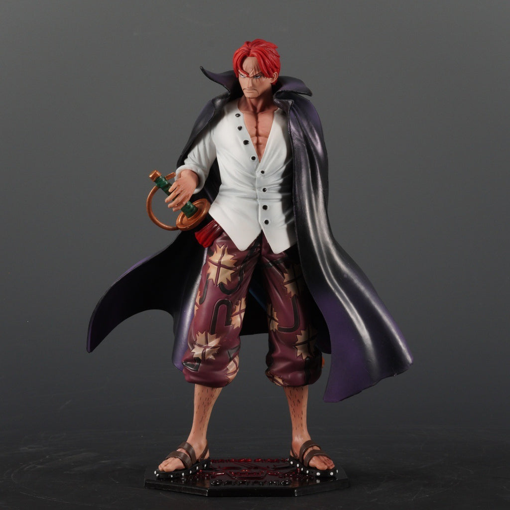 One Piece GK Dragon Tiger Shanks Red Hair Top War Four Emperors Standing Position Ornament Model Box Set Handmade