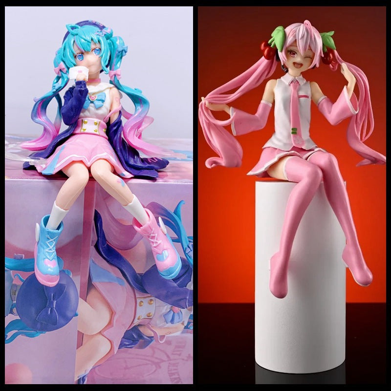 Sakura Miku + dream loungewear miku sitting figure