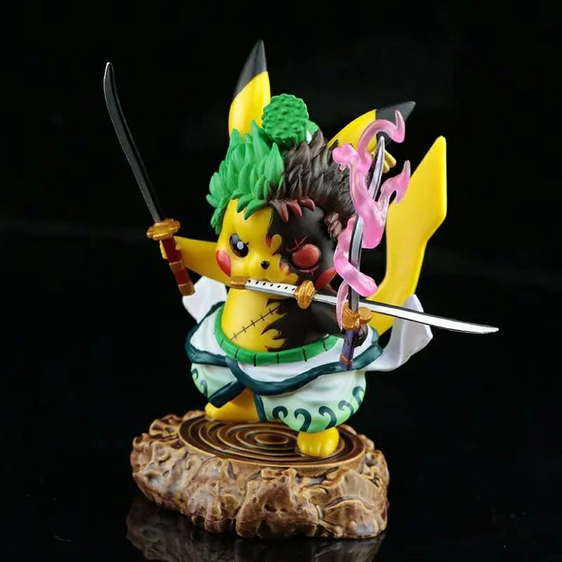 Pokemon × One Piece Crossover Pikachu Cos Zoro GK Statue