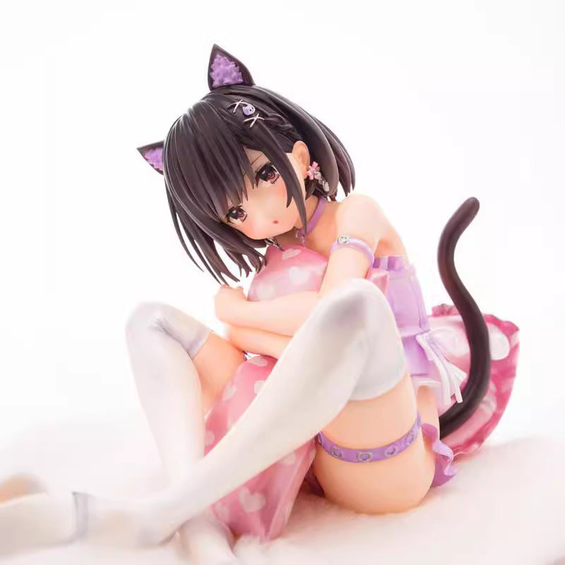 anime cat girl figure purple lingerie