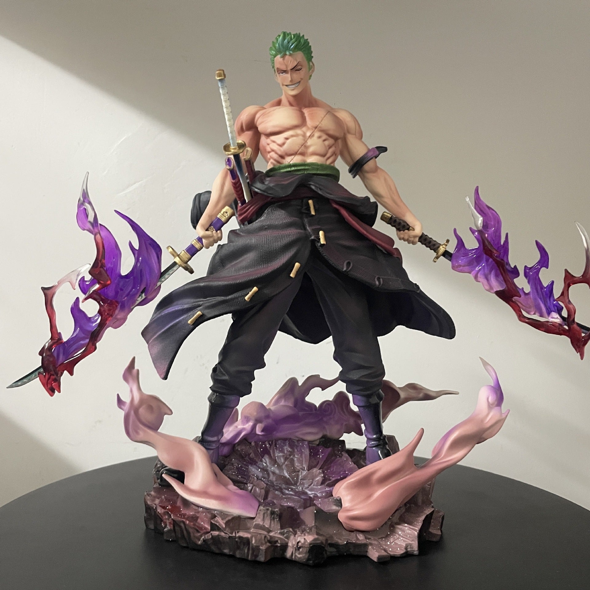 One Piece Roronoa Zoro Sky Painting Yama Double Headed Carving Battle Scene Model Ornament Box Set Handmade