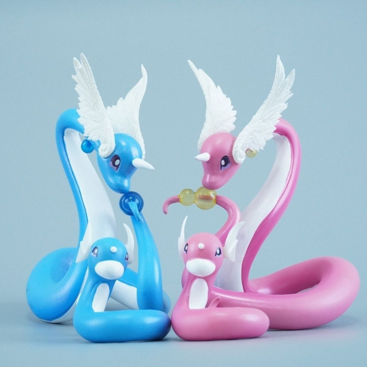 Pokemon Dratini & Dragonair Normal & Shiny Color Diorama Statue