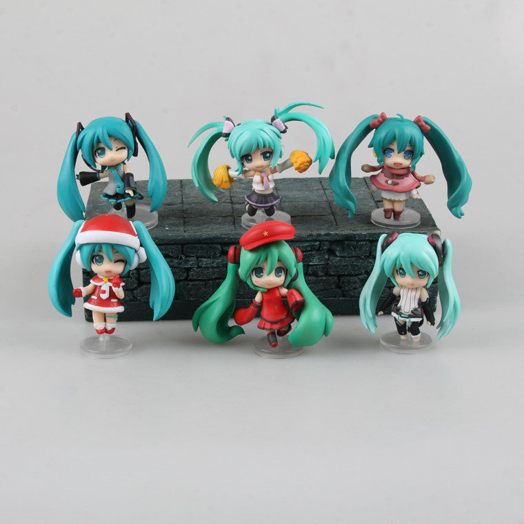 Hatsune Miku 6‑pcs nendoroid style mini figure set