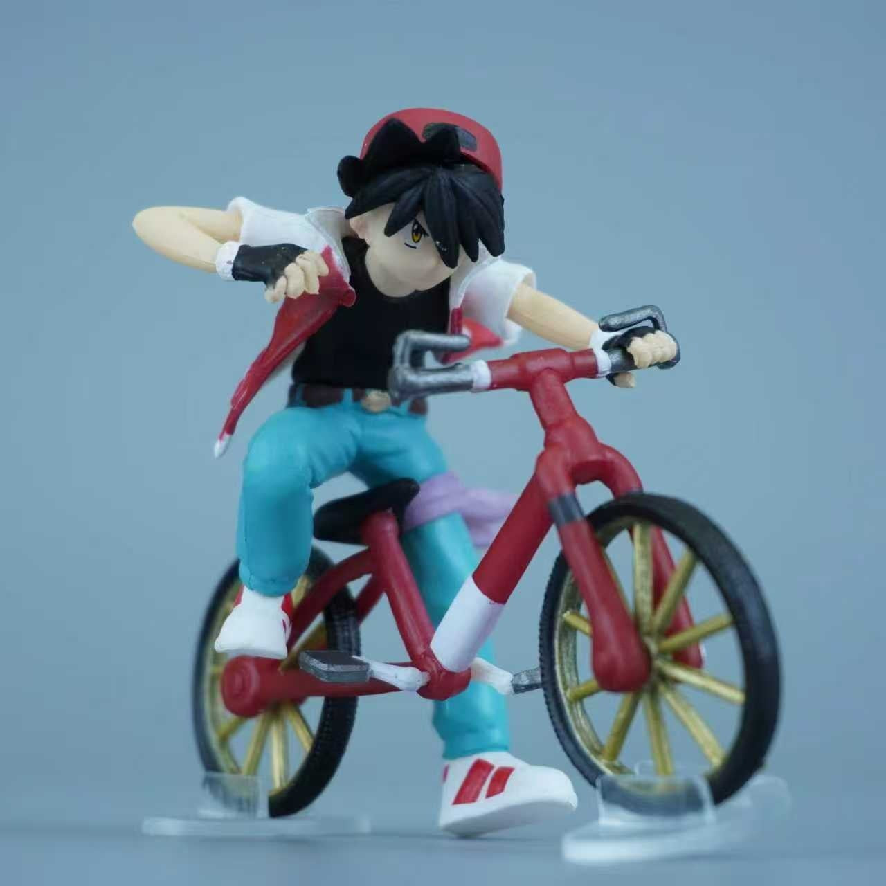 Pokemon Ash Ketchum Riding Bicycle Diorama Statue