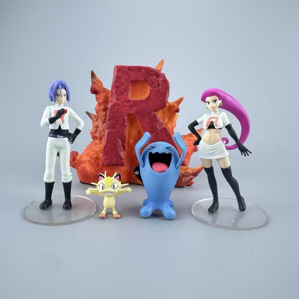 Pokemon Team Rocket Jessie James Meowth Wobbuffet Diorama Statue