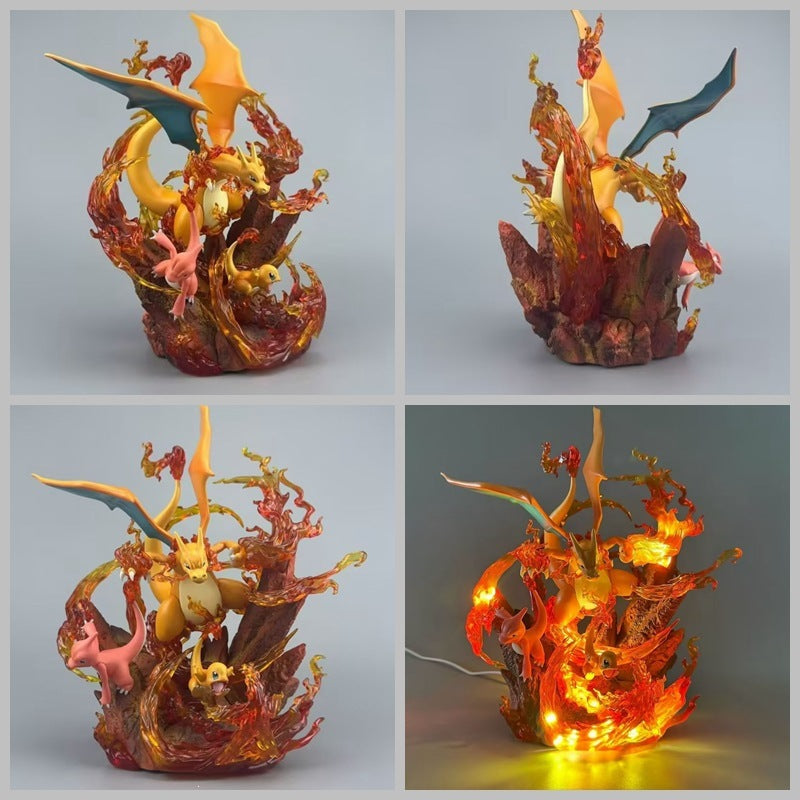 Pokemon Charizard evolution diorama statue