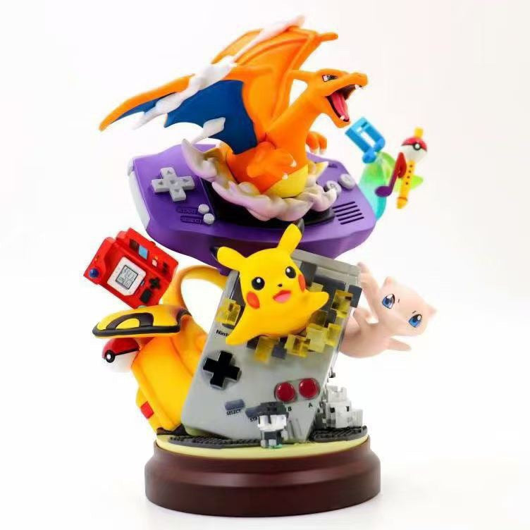 Pokemon retro game console diorama statue