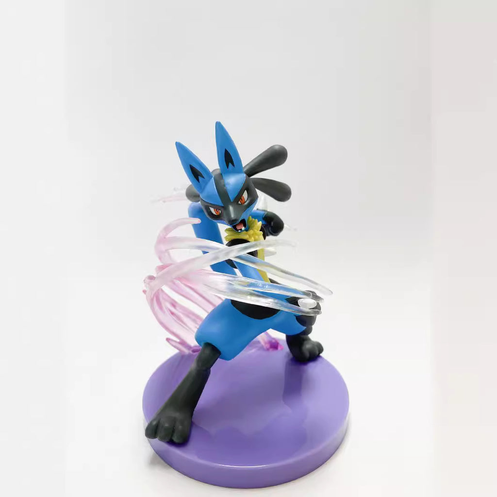Pokemon Lucario Aura Sphere Battle Scene Diorama Statue