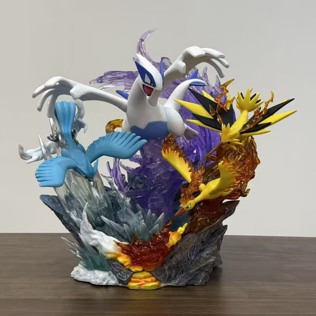 Pokemon Legendary Birds Lugia Articuno Zapdos Moltres Battle Scene Diorama Statue