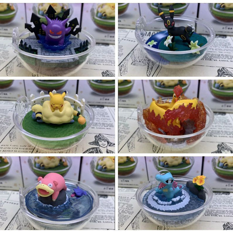 Pokemon Transparent Ball Terrarium Scene GK Statue Full Set