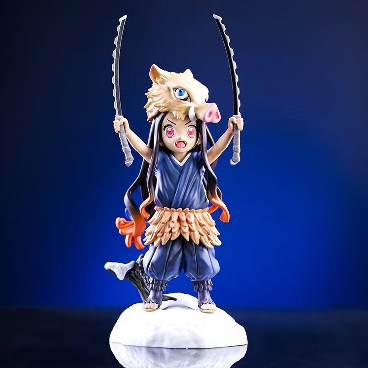 Demon Slayer Nezuko Inosuke cosplay chibi figure