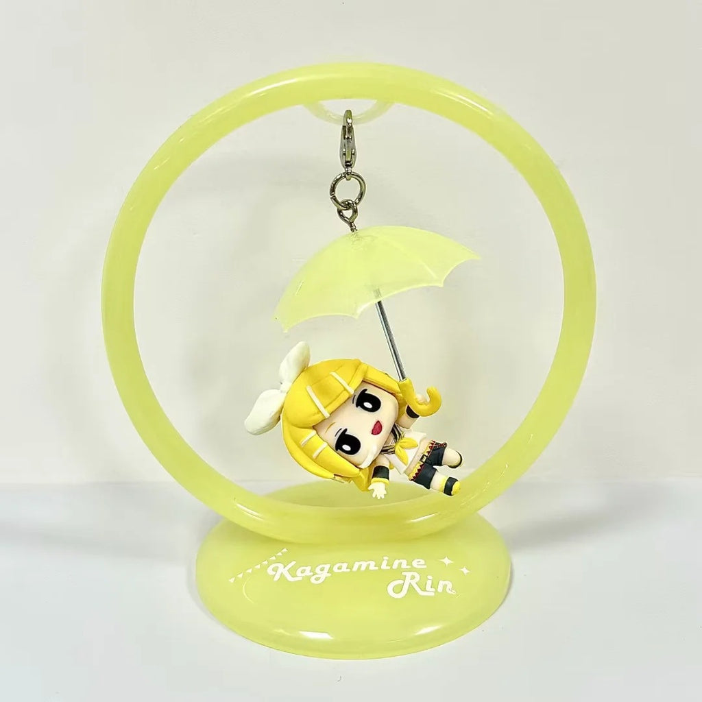 3pcs Hatsune Miku Kagamine Rin Len swing umbrella chibi figure set