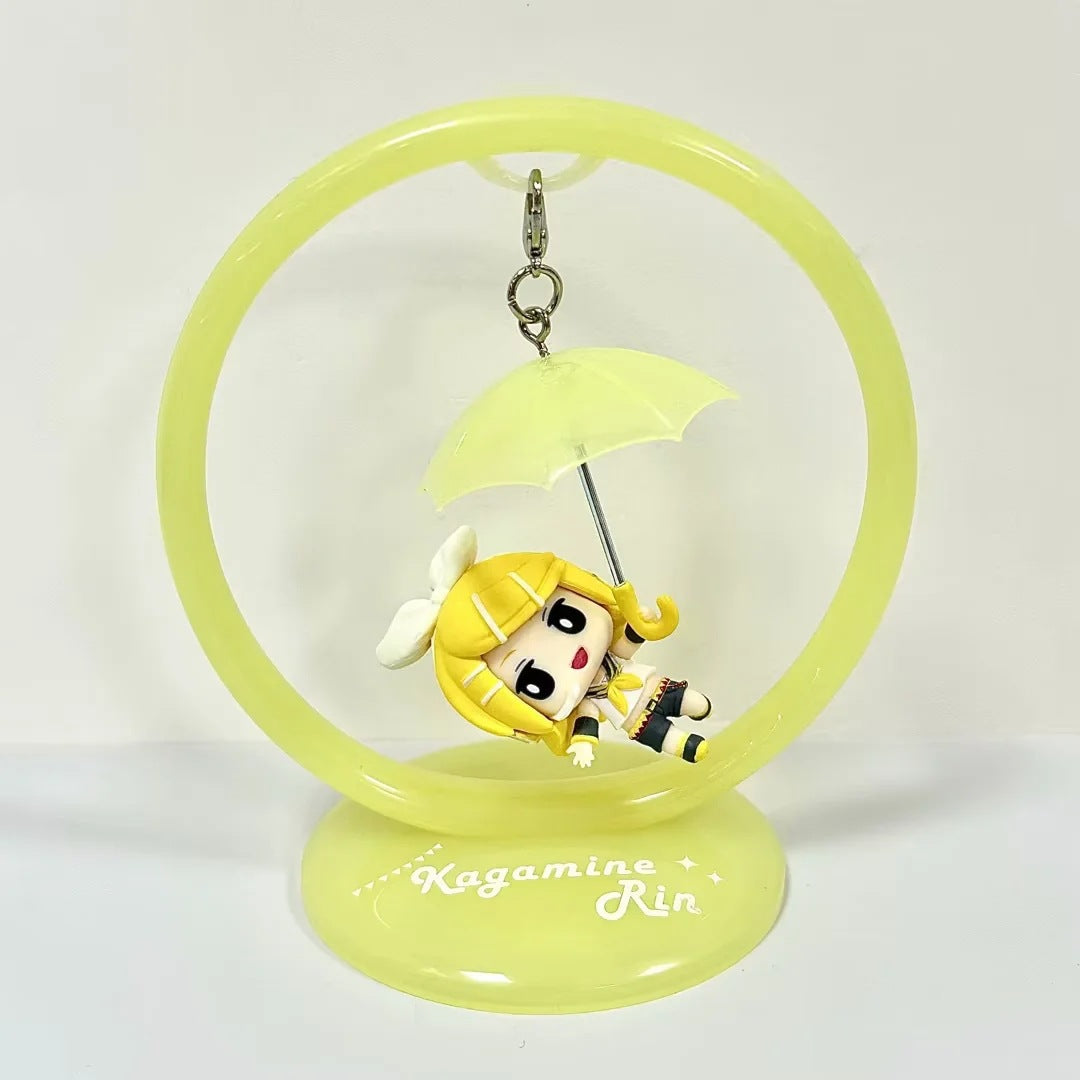 3pcs Hatsune Miku Kagamine Rin Len swing umbrella chibi figure set