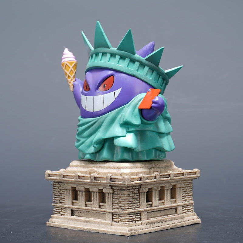 Pokemon Gengar Cos Statue of Liberty Ice‑Cream Diorama Statue