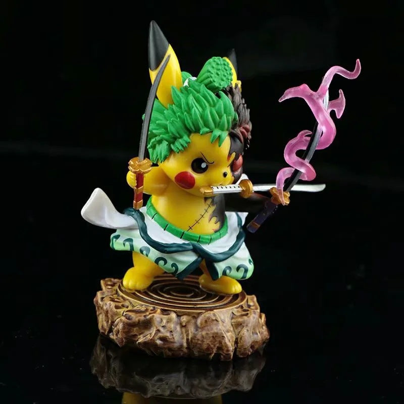 Pokemon × One Piece Crossover Pikachu Cos Zoro GK Statue