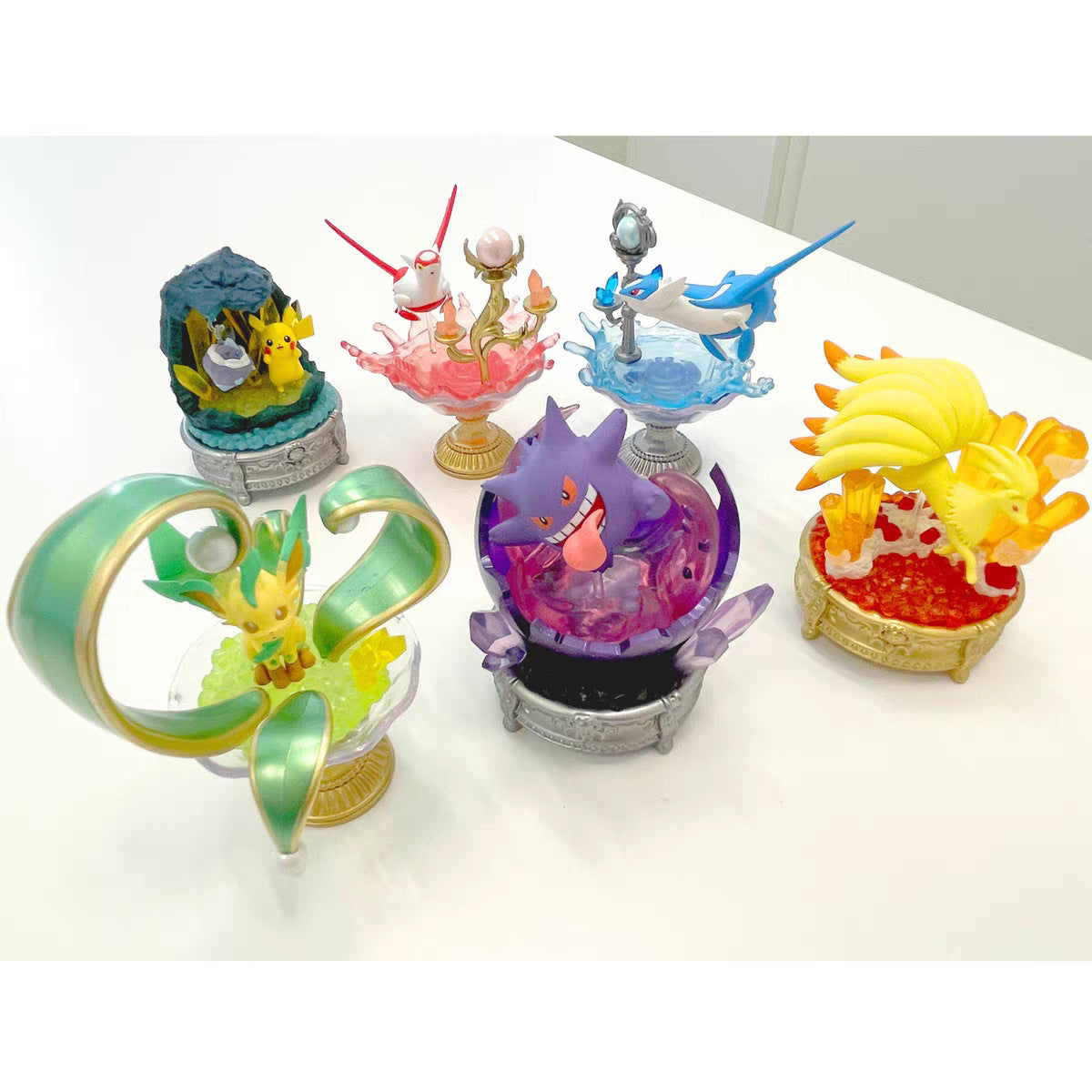 Pokemon 6‑Pcs Gemstone Ornament Diorama Mini Statue Set