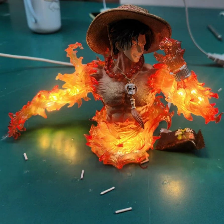 One Piece Portgas D. Ace bust figure with light