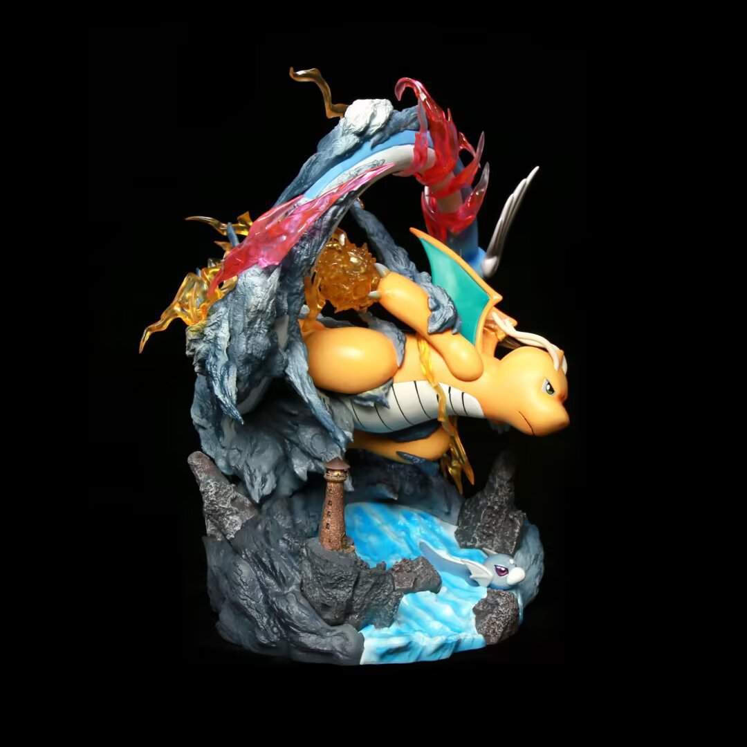 Pokemon Dragonite Dratini Dragonair diorama statue