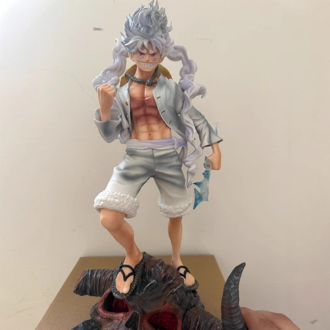 One Piece King Large Tauren Ghost Island Five Level Nica Luffy Luminous Ornament Model Box Set Handmade