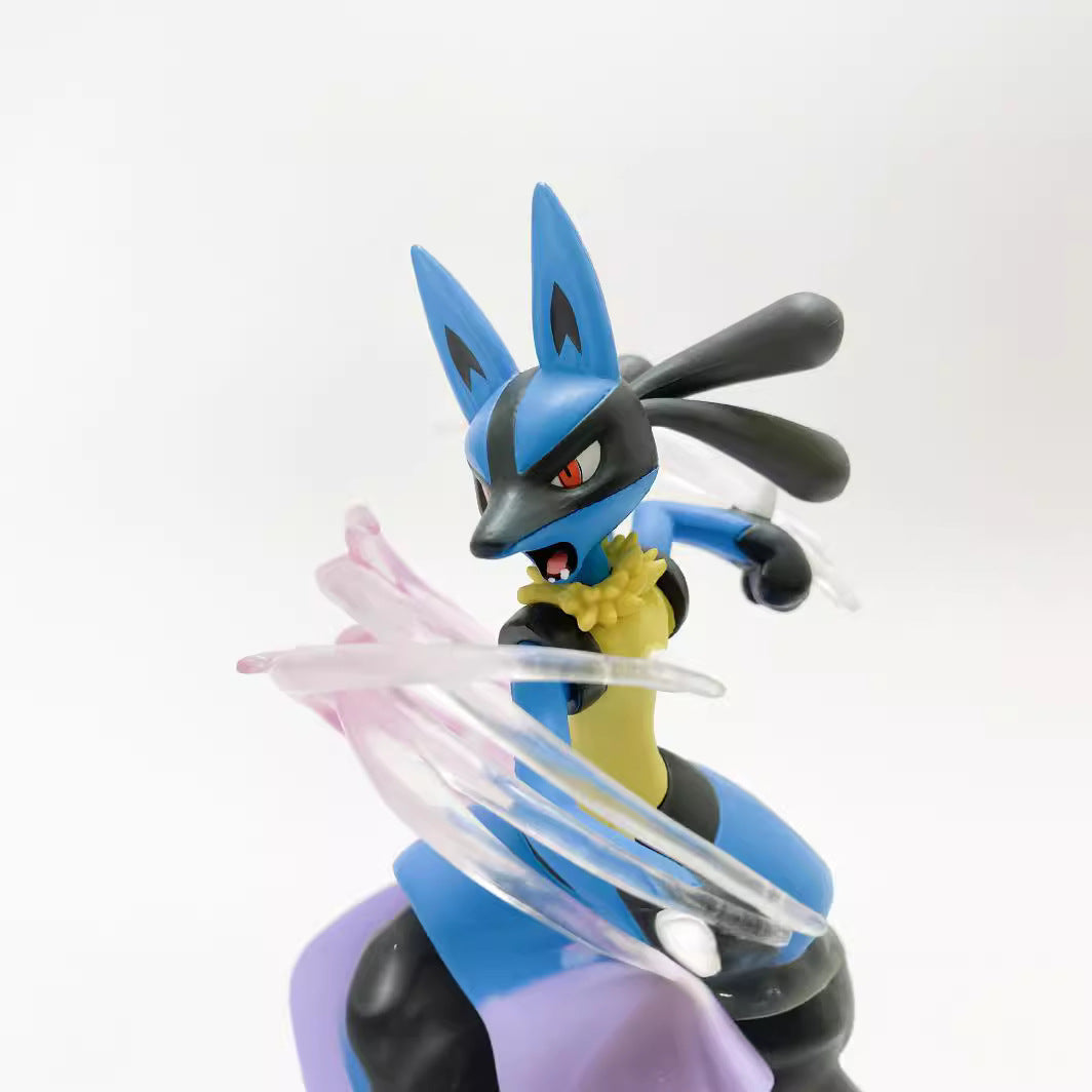 Pokemon Lucario Aura Sphere Battle Scene Diorama Statue