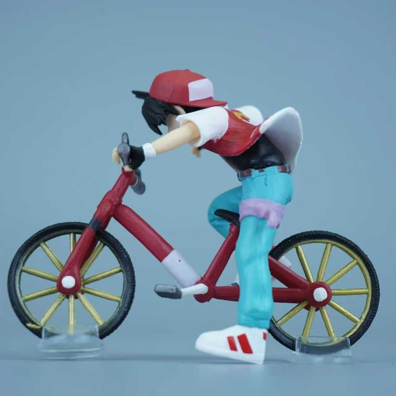 Pokemon Ash Ketchum Riding Bicycle Diorama Statue
