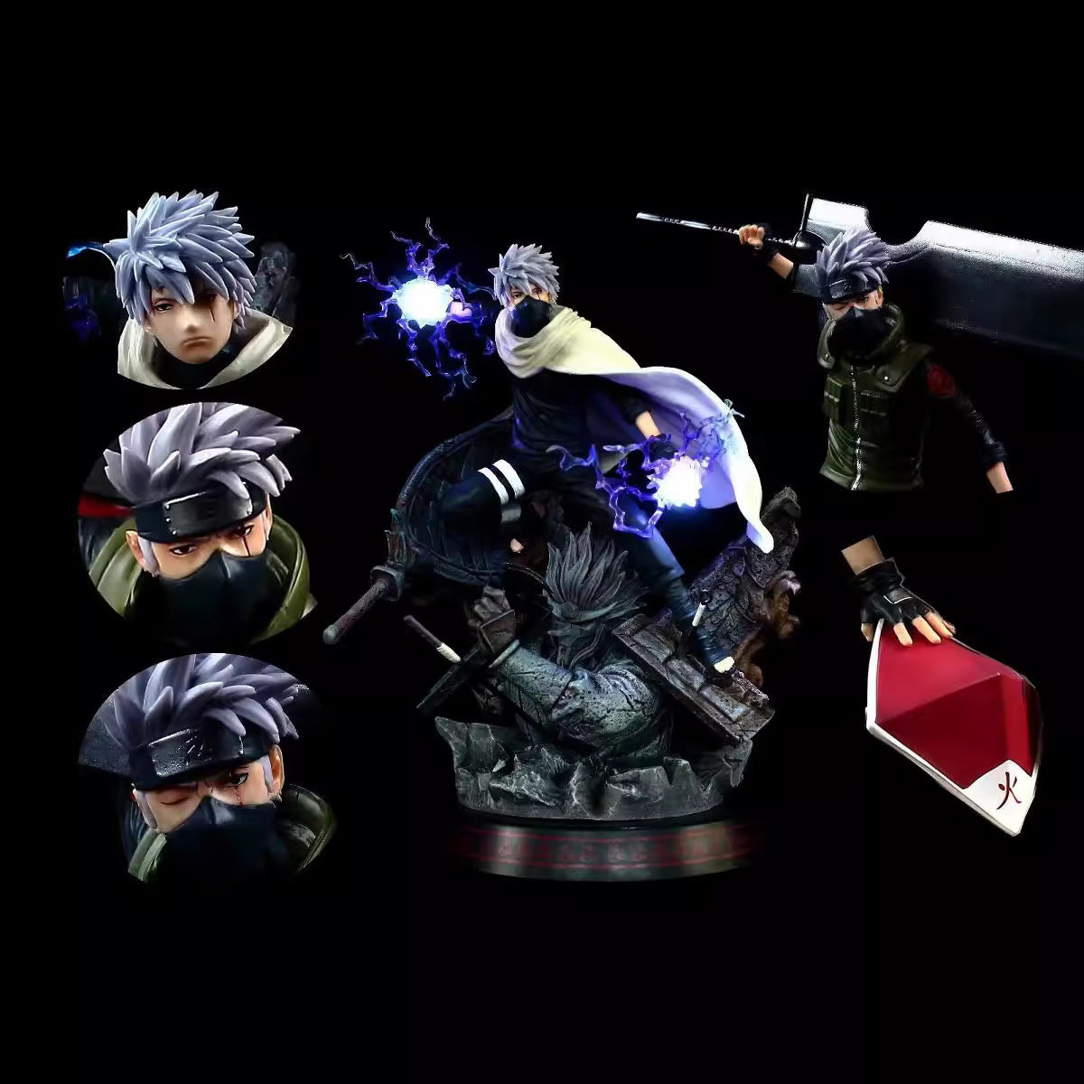 Naruto Kakashi Hatake GK figure multiple heads accessories