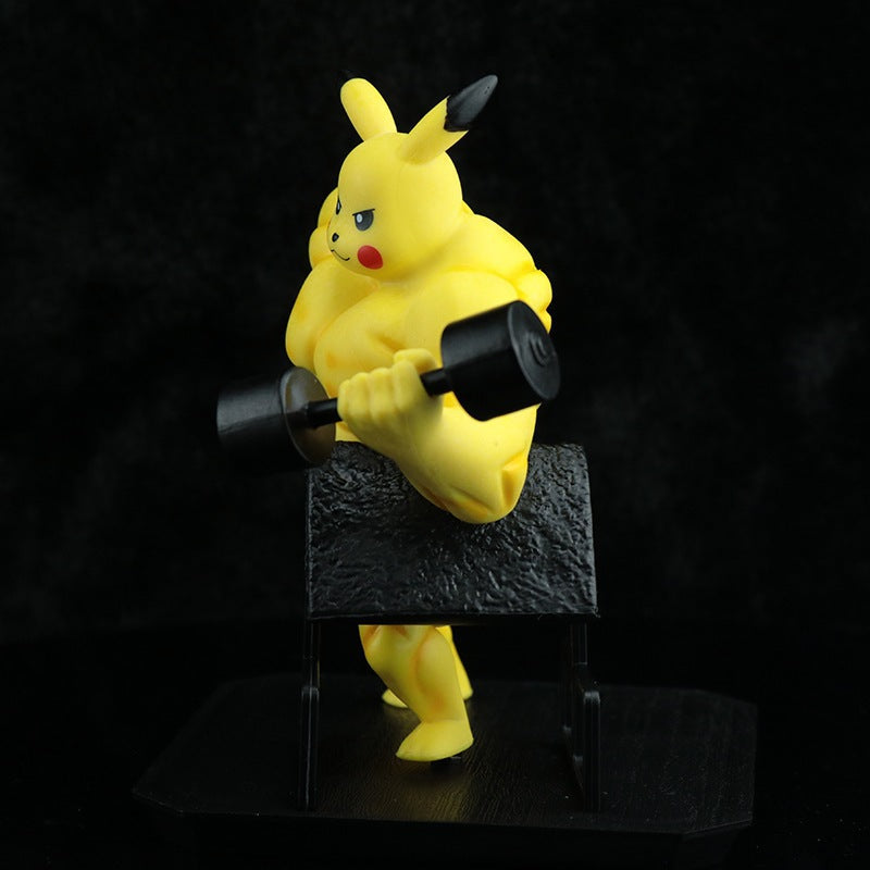 Pokemon Muscle Bodybuilder Pikachu Gym Dumbbell GK Statue