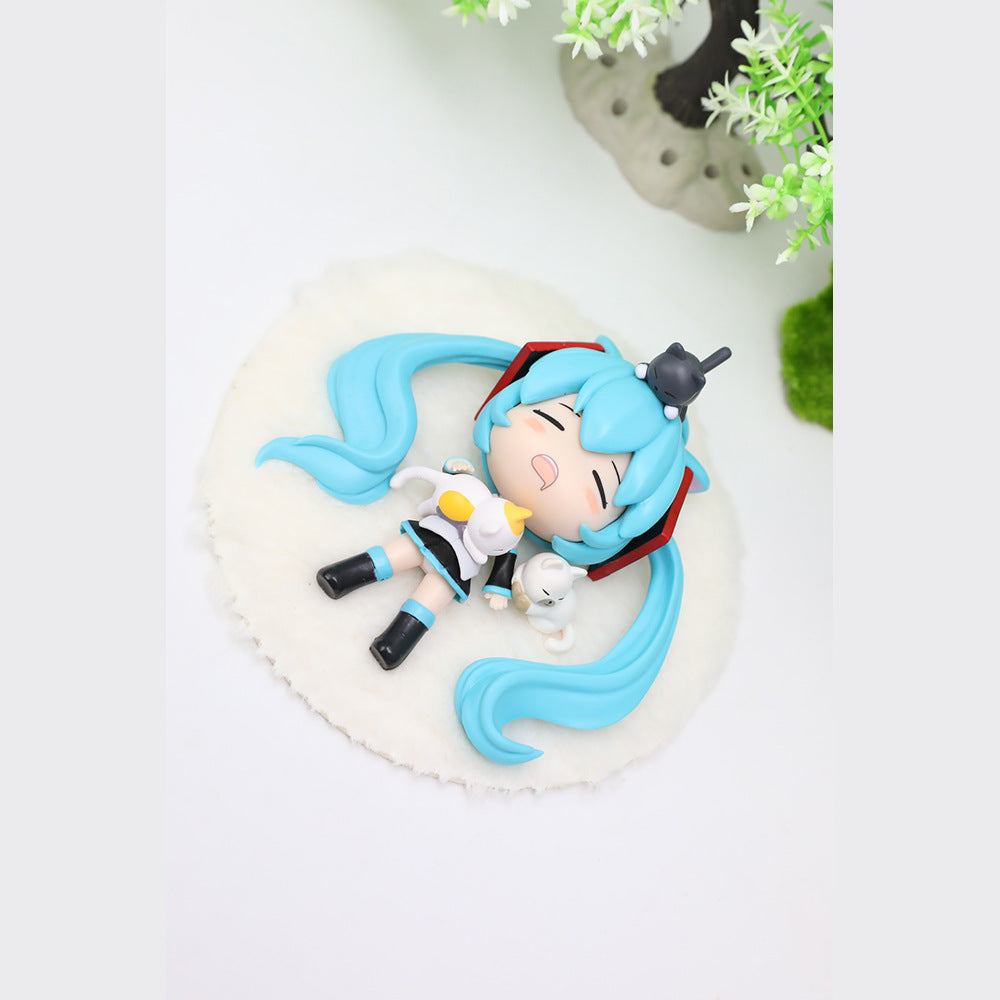 Hatsune Miku lying down cat cute chibi figure