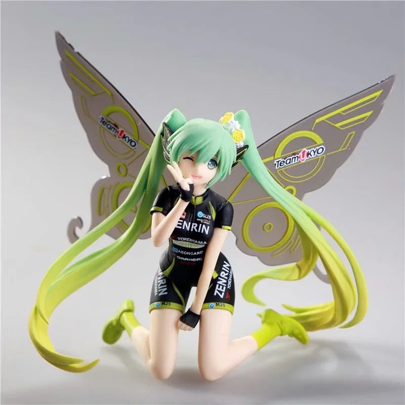 Hatsune Miku racing kneeling statue