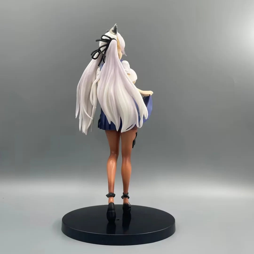 Anime cat girl school uniform pvc statue