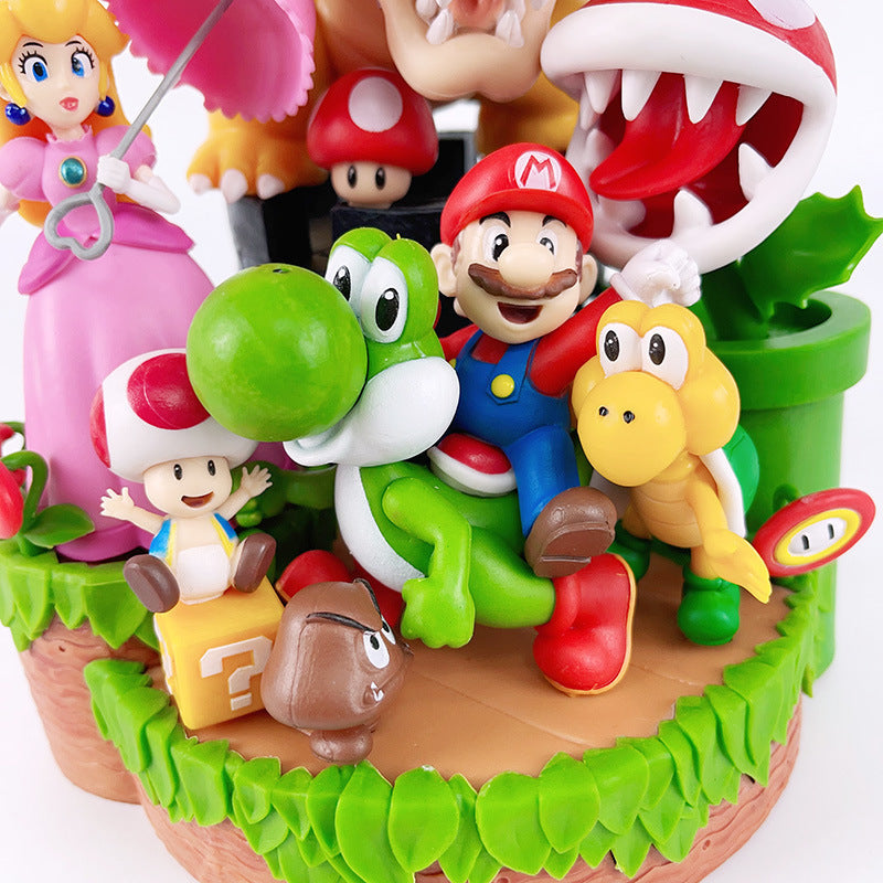Super Mario all‑stars diorama statue