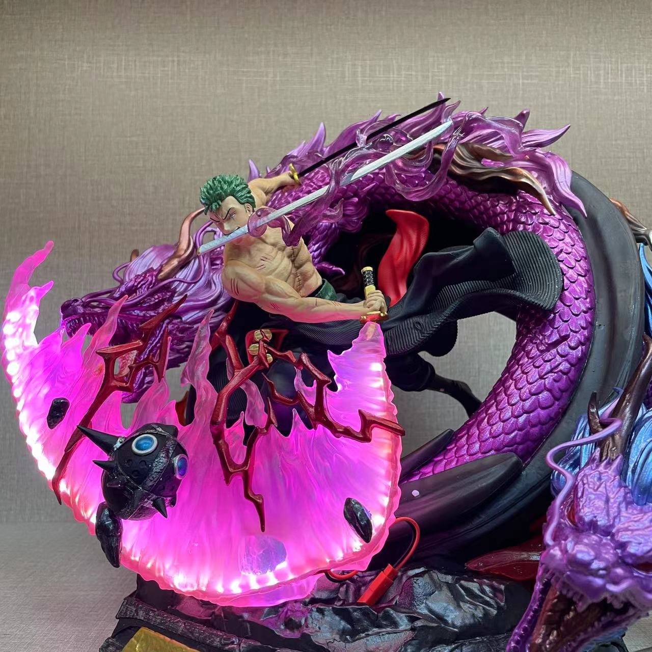 One Piece Roronoa Zoro dragon light up GK statue
