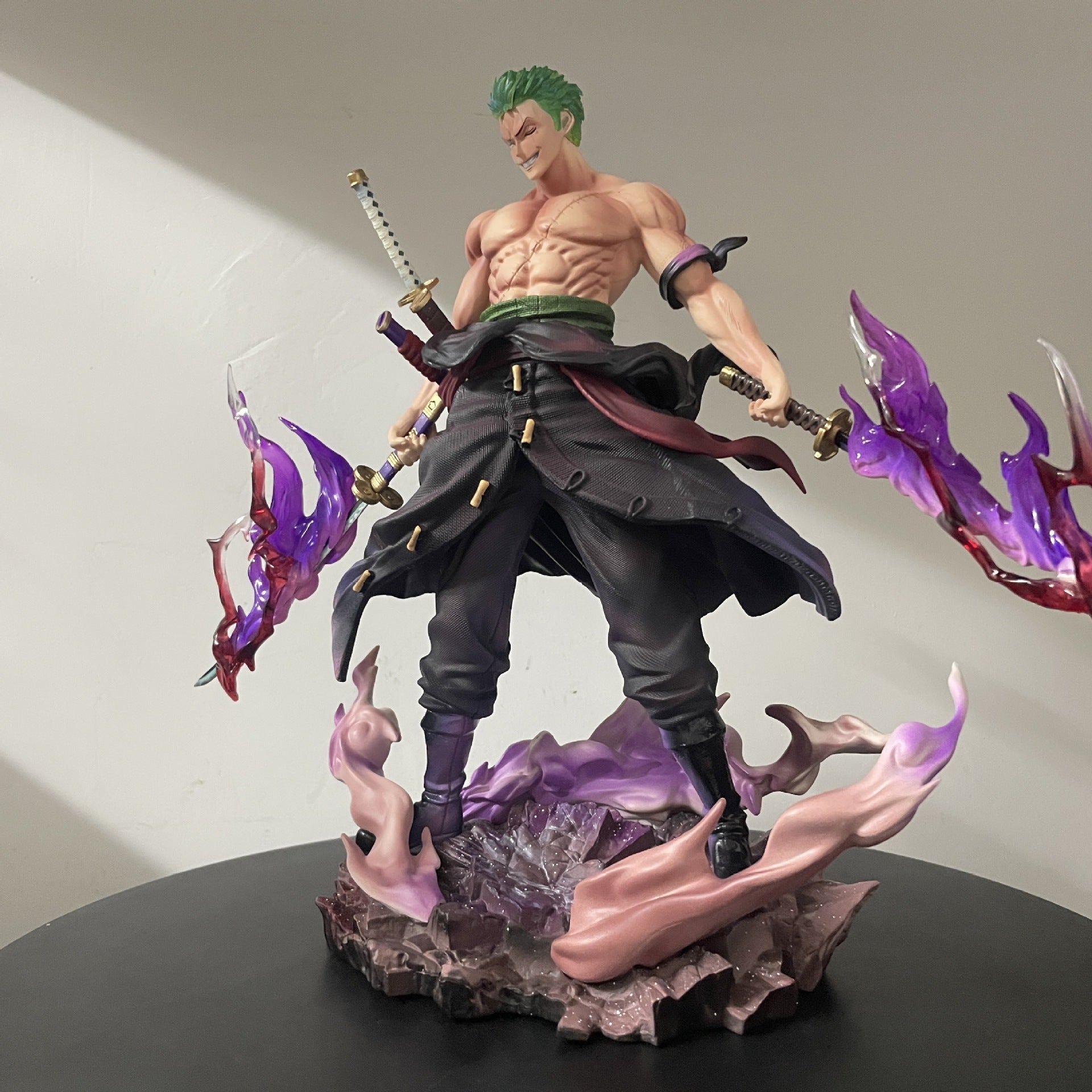 One Piece Roronoa Zoro Sky Painting Yama Double Headed Carving Battle Scene Model Ornament Box Set Handmade