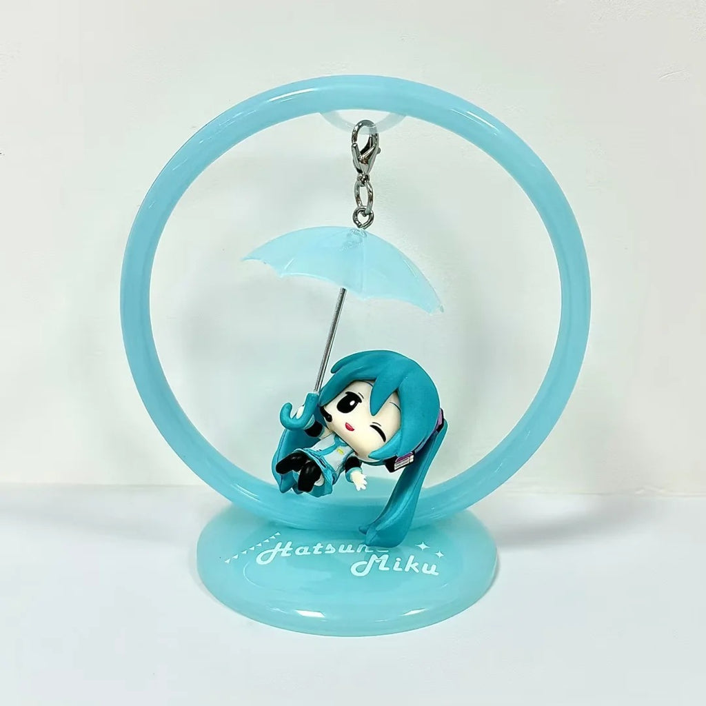 3pcs Hatsune Miku Kagamine Rin Len swing umbrella chibi figure set