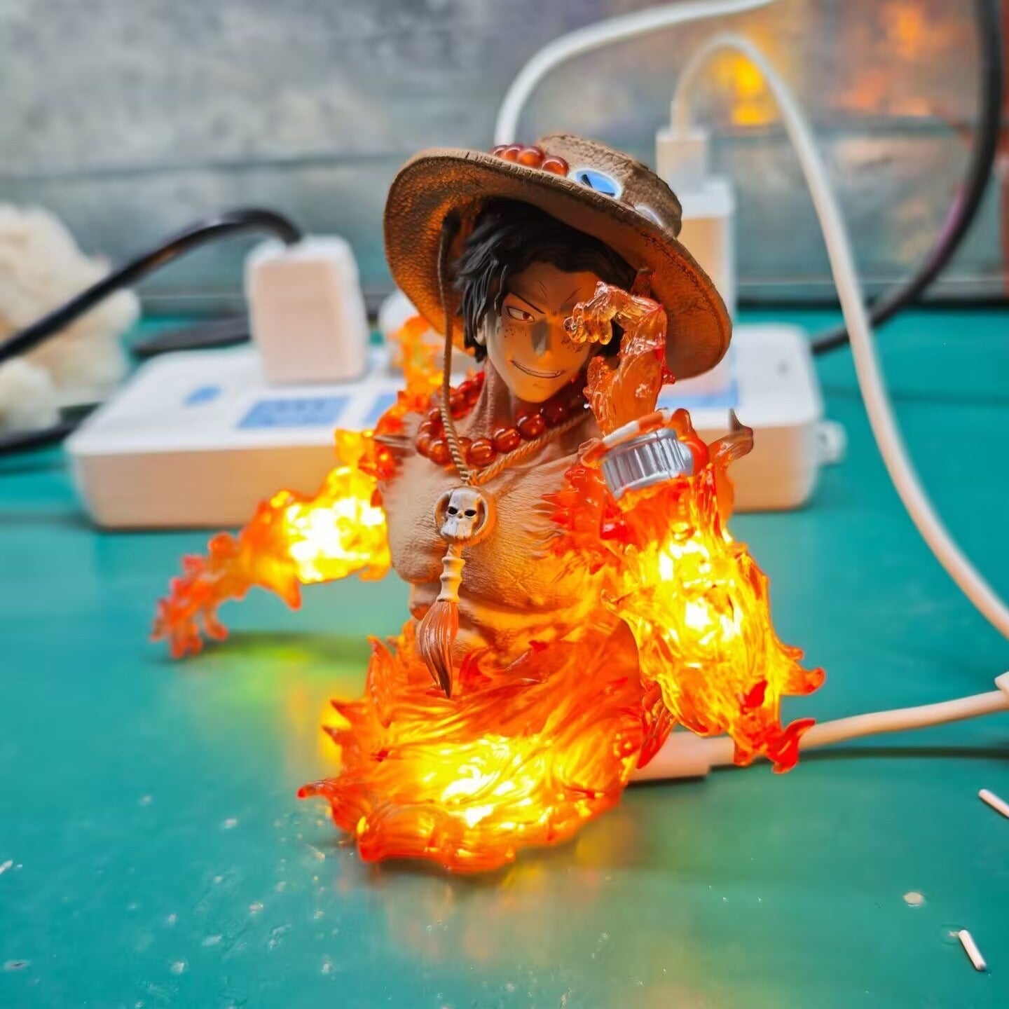 One Piece Portgas D. Ace bust figure with light