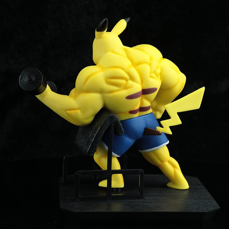 Pokemon Muscle Bodybuilder Pikachu Gym Dumbbell GK Statue