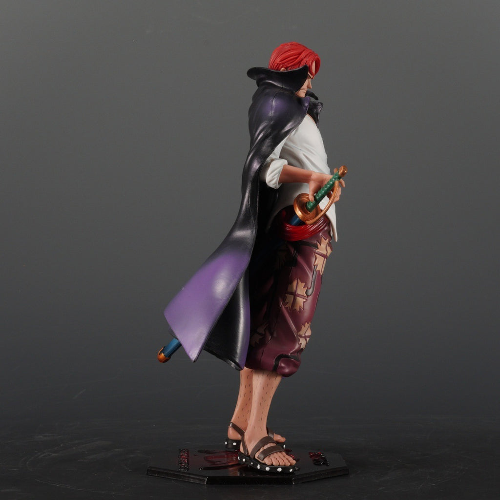 One Piece GK Dragon Tiger Shanks Red Hair Top War Four Emperors Standing Position Ornament Model Box Set Handmade