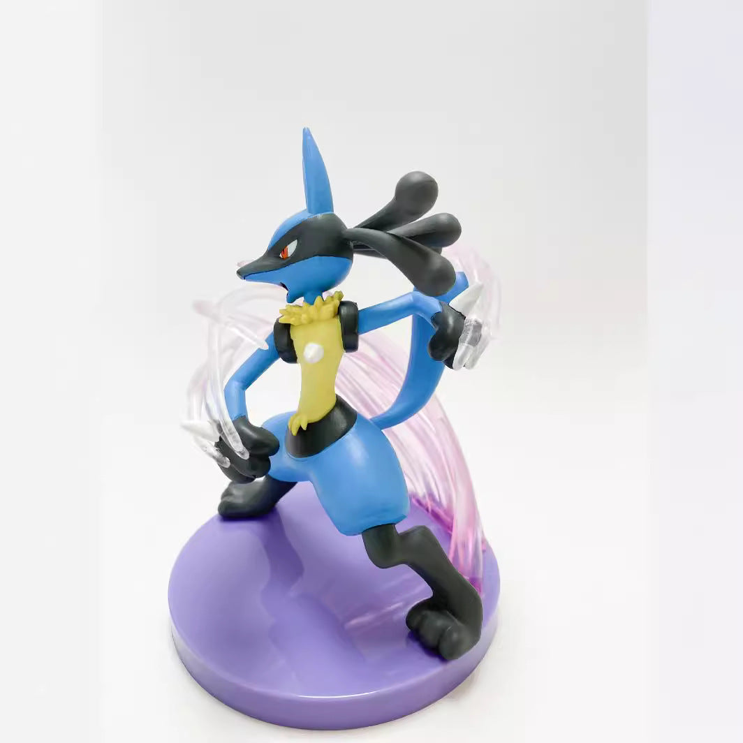 Pokemon Lucario Aura Sphere Battle Scene Diorama Statue
