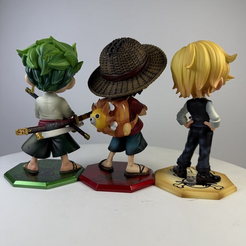One Piece Q version Luffy Zoro Sanji figure set