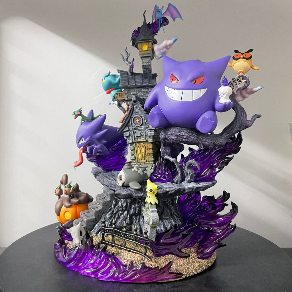 Pokemon Ghost‑Type Pokemon Halloween Haunted House Diorama Statue