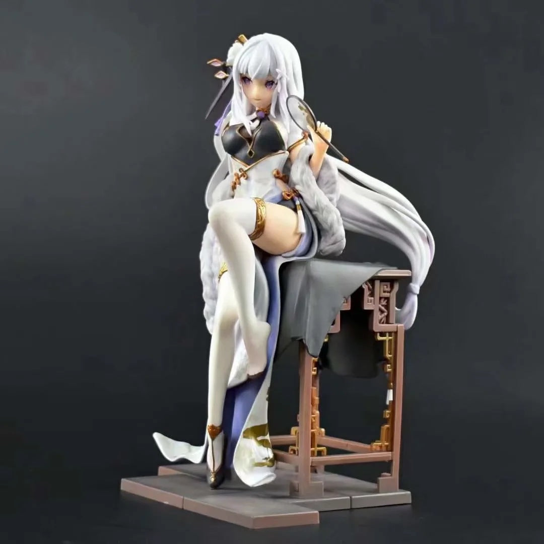 Re:Zero Emilia & Rem Cheongsam Dual‑Character GK Statue