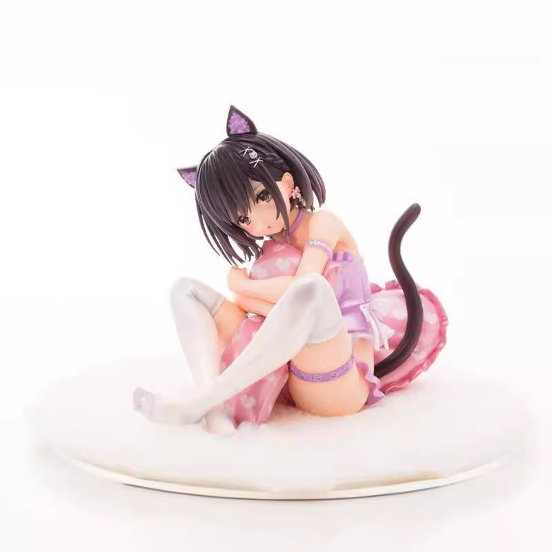 anime cat girl figure purple lingerie