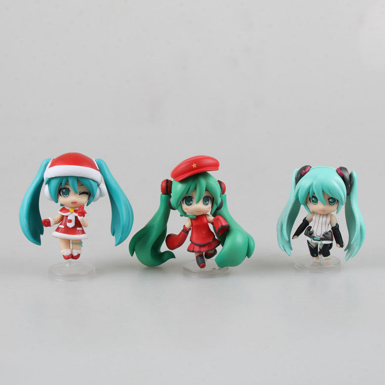 Hatsune Miku 6‑pcs nendoroid style mini figure set
