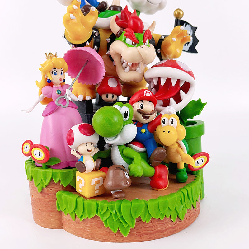Super Mario all‑stars diorama statue